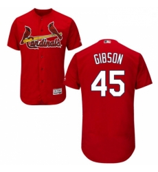 Mens Majestic St Louis Cardinals 45 Bob Gibson Red Alternate Flex Base Authentic Collection MLB Jersey