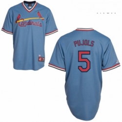 Mens Majestic St Louis Cardinals 5 Albert Pujols Replica Blue Cooperstown Throwback MLB Jersey