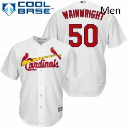 Mens Majestic St Louis Cardinals 50 Adam Wainwright Replica White Home Cool Base MLB Jersey