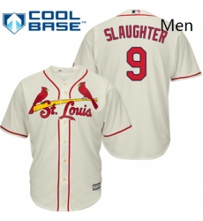 Mens Majestic St Louis Cardinals 9 Enos Slaughter Replica Cream Alternate Cool Base MLB Jersey