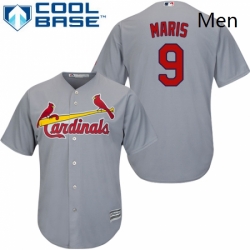 Mens Majestic St Louis Cardinals 9 Roger Maris Replica Grey Road Cool Base MLB Jersey