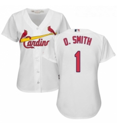 Womens Majestic St Louis Cardinals 1 Ozzie Smith Authentic White Home Cool Base MLB Jersey