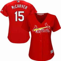 Womens Majestic St Louis Cardinals 15 Tim McCarver Replica Red Alternate Cool Base MLB Jersey