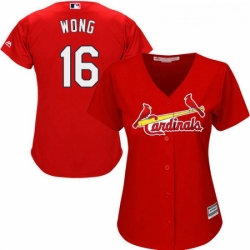 Womens Majestic St Louis Cardinals 16 Kolten Wong Authentic Red Alternate Cool Base MLB Jersey