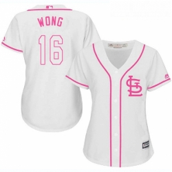 Womens Majestic St Louis Cardinals 16 Kolten Wong Replica White Fashion Cool Base MLB Jersey