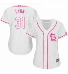 Womens Majestic St Louis Cardinals 31 Lance Lynn Replica White Fashion Cool Base MLB Jersey