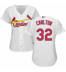 Womens Majestic St Louis Cardinals 32 Steve Carlton Authentic White Home Cool Base MLB Jersey 