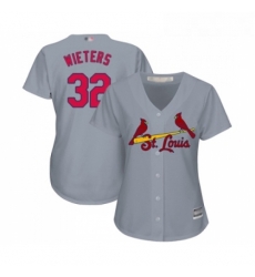 Womens St Louis Cardinals 32 Matt Wieters Replica Grey Road Cool Base Baseball Jersey 