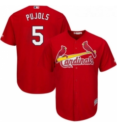 Youth Majestic St Louis Cardinals 5 Albert Pujols Authentic Red Alternate Cool Base MLB Jersey