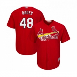 Youth St Louis Cardinals 48 Harrison Bader Replica Red Alternate Cool Base Baseball Jersey 