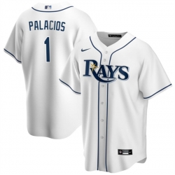 Men Tampa Bay Rays 1 Richie Palacios White Cool Base Stitched Baseball Jersey