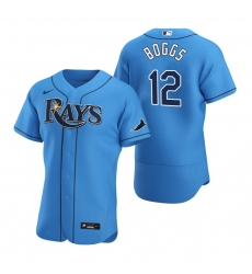 Men Tampa Bay Rays 12 Wade Boggs Men Nike Light Blue Alternate 2020 Flex Base Player MLB Jersey