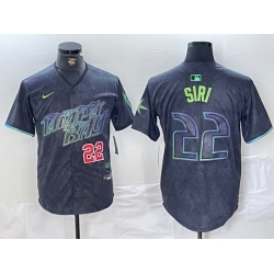 Men Tampa Bay Rays 22 Jose Siri Charcoal 2024 City Connect Limited Stitched Baseball Jersey 5