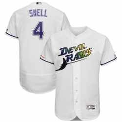 Men Tampa Bay Rays 4 Blake Snell White Flex Base Stitched Jersey