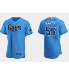 Men Tampa Bay Rays 55 Luke Raley Light Blue Flex Base Stitched Jersey