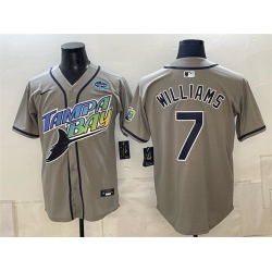 Men Tampa Bay Rays  7 Carson Williams Gray 2026 AL East Champions Patch Vapor Limited Stitched Baseball Jersey