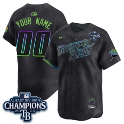 Men Tampa Bay Rays ACTIVE PLAYER Custom Charcoal 2026 AL East Champions Patch City Connect Limited Stitched Baseball Jersey