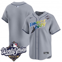 Men Tampa Bay Rays Blank Grey 2026 World Series Limited Stitched Baseball Jersey