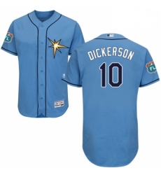 Mens Majestic Tampa Bay Rays 10 Corey Dickerson Light Blue Flexbase Authentic Collection MLB Jersey