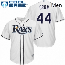 Mens Majestic Tampa Bay Rays 44 C J Cron Replica White Home Cool Base MLB Jersey 