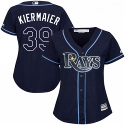 Womens Majestic Tampa Bay Rays 39 Kevin Kiermaier Replica Navy Blue Alternate Cool Base MLB Jersey