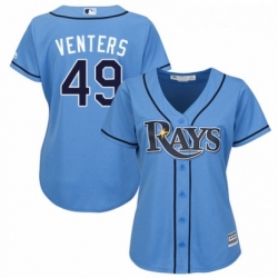 Womens Majestic Tampa Bay Rays 49 Jonny Venters Replica Light Blue Alternate 2 Cool Base MLB Jersey 