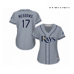 Womens Tampa Bay Rays 17 Austin Meadows Replica Grey Road Cool Base Baseball Jersey 