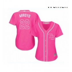 Womens Tampa Bay Rays 22 Christian Arroyo Replica Pink Fashion Cool Base Baseball Jersey 