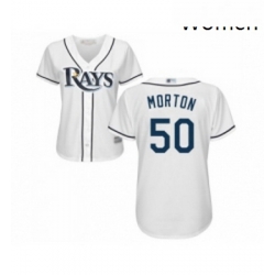 Womens Tampa Bay Rays 50 Charlie Morton Replica White Home Cool Base Baseball Jersey 