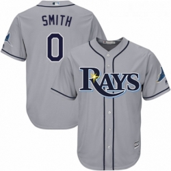 Youth Majestic Tampa Bay Rays 0 Mallex Smith Authentic Grey Road Cool Base MLB Jersey 