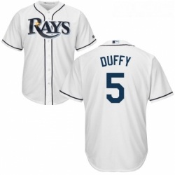 Youth Majestic Tampa Bay Rays 5 Matt Duffy Replica White Home Cool Base MLB Jersey