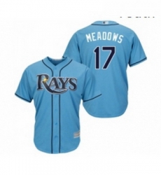 Youth Tampa Bay Rays 17 Austin Meadows Replica Light Blue Alternate 2 Cool Base Baseball Jersey 