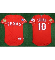 Men Texans Rangers Michael Young Red Stitched Coolbase Stitched Jersey