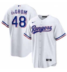 Men Texas Rangers 48 Jacob DeGrom White Cool Base Stitched Baseball Jersey