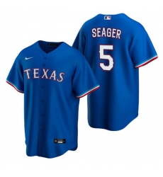 Men Texas Rangers 5 Corey Seager Blue Cool Base Stitched Baseball Jersey