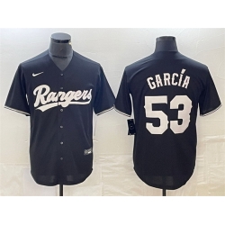 Men Texas Rangers 53 Adolis Garc EDa Black Cool Base Stitched Baseball Jersey