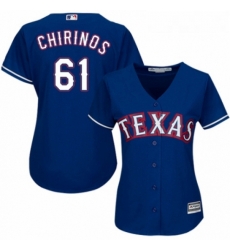 Womens Majestic Texas Rangers 61 Robinson Chirinos Replica Royal Blue Alternate 2 Cool Base MLB Jersey 