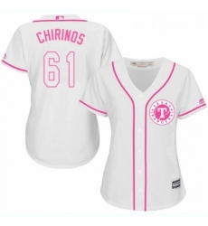 Womens Majestic Texas Rangers 61 Robinson Chirinos Replica White Fashion Cool Base MLB Jersey 