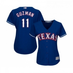 Womens Texas Rangers 11 Ronald Guzman Replica Royal Blue Alternate 2 Cool Base Baseball Jersey 