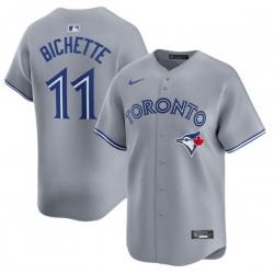 Men Toronto Blue Jays 11 Bo Bichette Gray Cool Base Stitched Baseball Jersey