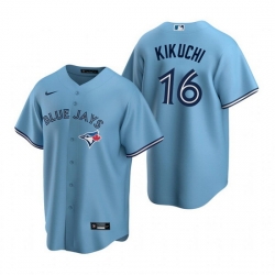 Men Toronto Blue Jays 16 Yusei Kikuchi Light Blue Cool Base Stitched Jerse