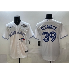 Men Toronto Blue Jays 39 Trey Yesavage White 2025 World Series Home Cool Base Stitched Baseball Jersey