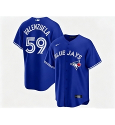 Men Toronto Blue Jays Brandon Valenzuela 59 Blue Away Flex Base Stitched Baseball Jersey