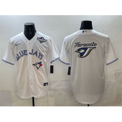Men Toronto Blue Jays Team Big Logo White 2025 World Series Home Cool Base Stitched Baseball Jersey