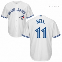 Mens Majestic Toronto Blue Jays 11 George Bell Replica White Home MLB Jersey 