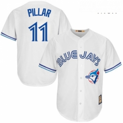 Mens Majestic Toronto Blue Jays 11 Kevin Pillar Replica White Cooperstown MLB Jersey