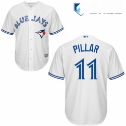 Mens Majestic Toronto Blue Jays 11 Kevin Pillar Replica White Home MLB Jersey