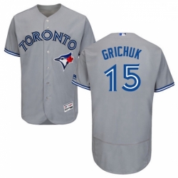 Mens Majestic Toronto Blue Jays 15 Randal Grichuk Grey Road Flex Base Authentic Collection MLB Jersey