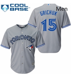 Mens Majestic Toronto Blue Jays 15 Randal Grichuk Replica Grey Road MLB Jersey 