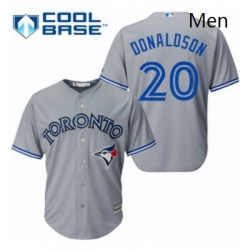 Mens Majestic Toronto Blue Jays 20 Josh Donaldson Replica Grey Road MLB Jersey